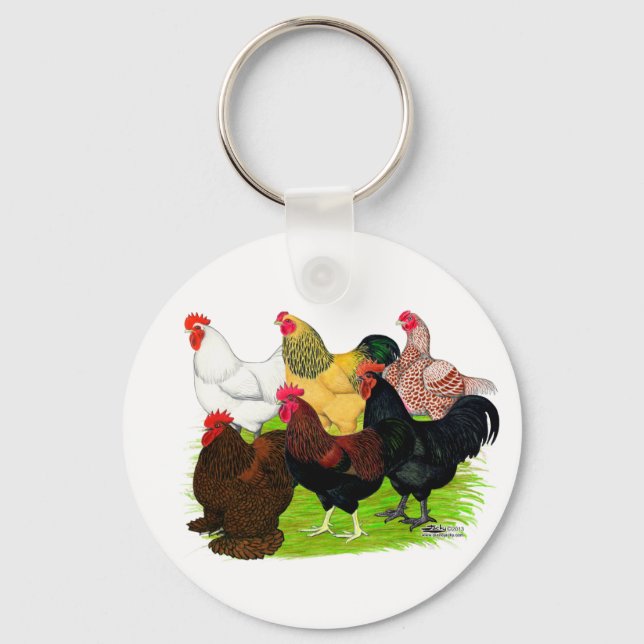 Heavy Rooster Assortment Key Ring (Front)