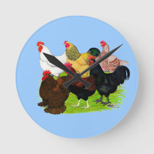 Heavy Rooster Assortment Round Clock