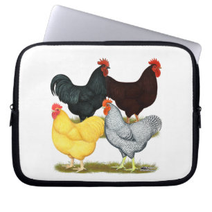 Heavy Rooster Chicken Quartet Laptop Sleeve