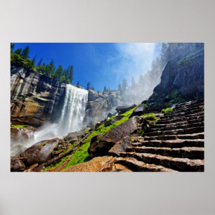 Heavy Spray from Vernal Yosemite National Park Poster
