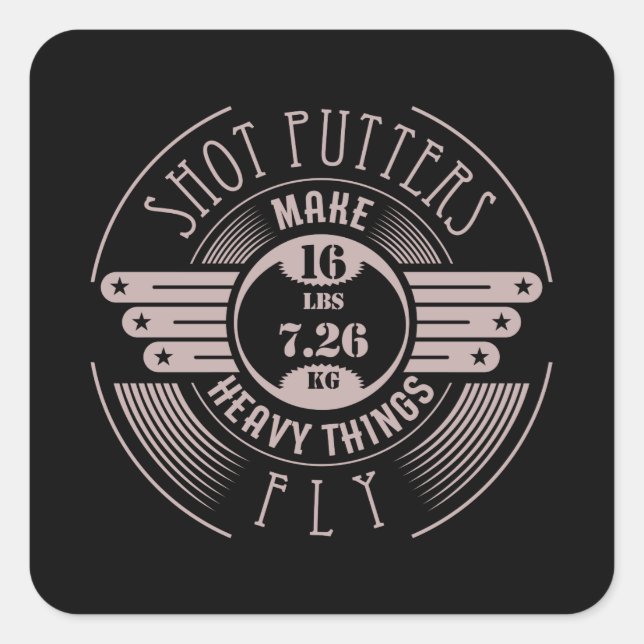 heavy things that fly 2 square sticker (Front)