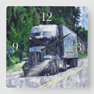 Heavy Transport Blue Truck Wall Clock