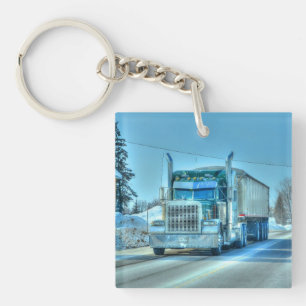 Heavy Transport Cargo Truck Art for Lorry Drivers Key Ring