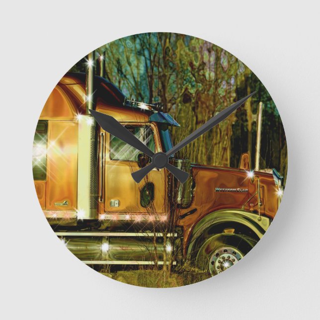 Heavy Transport Copper Truck-lovers Art Wall Clock (Front)