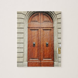 Heavy wooden doors, Florence, Italy Jigsaw Puzzle