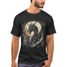 Heavyweight Mediaeval Serpent dragon T-shirt