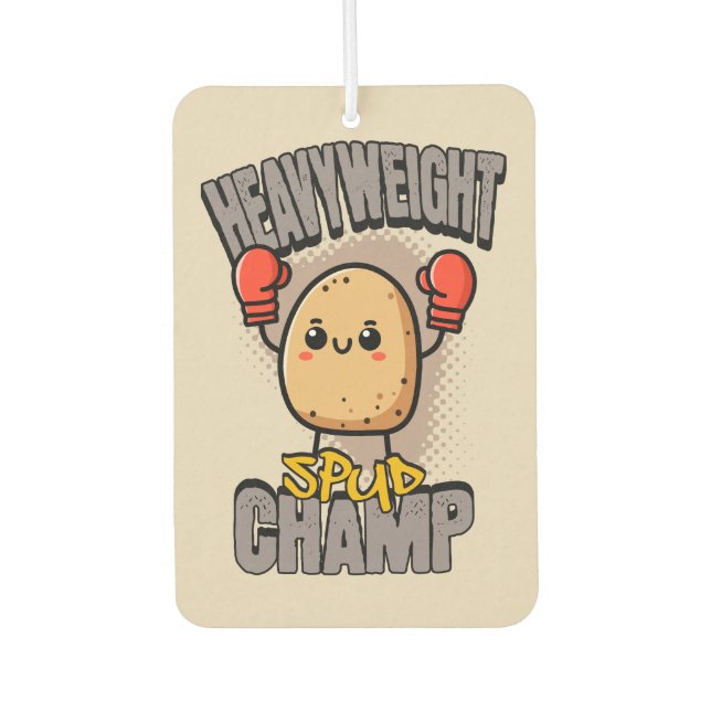 Heavyweight Spud Champ Boxing Potato  Car Air Freshener (Front)