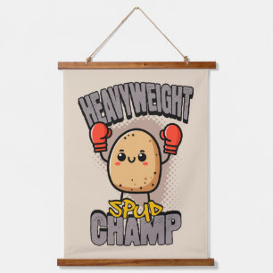 Heavyweight Spud Champ Boxing Potato  Hanging Tapestry