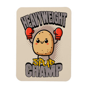 Heavyweight Spud Champ Boxing Potato  Magnet