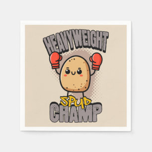 Heavyweight Spud Champ Boxing Potato Napkin