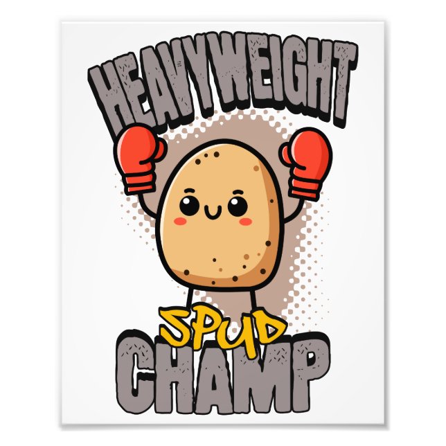 Heavyweight Spud Champ Boxing Potato  Photo Print (Front)