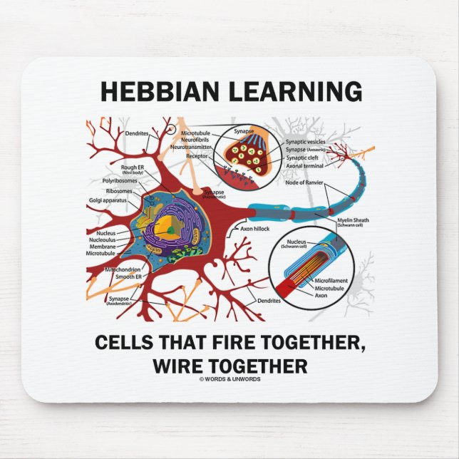 Hebbian Learning Cells Fire Together Wire Together Mouse Pad (Front)