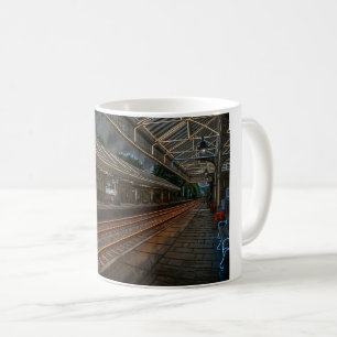 Hebden Bridge Railway Station Vintage Neon Art Coffee Mug