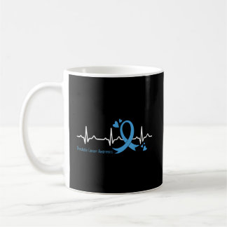 Hebeat Light Blue Ribbon Prostate Cancer Awareness Coffee Mug