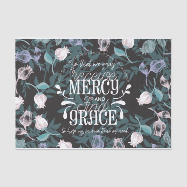 Hebrew 4:16 quotes black ver tissue paper (Front)