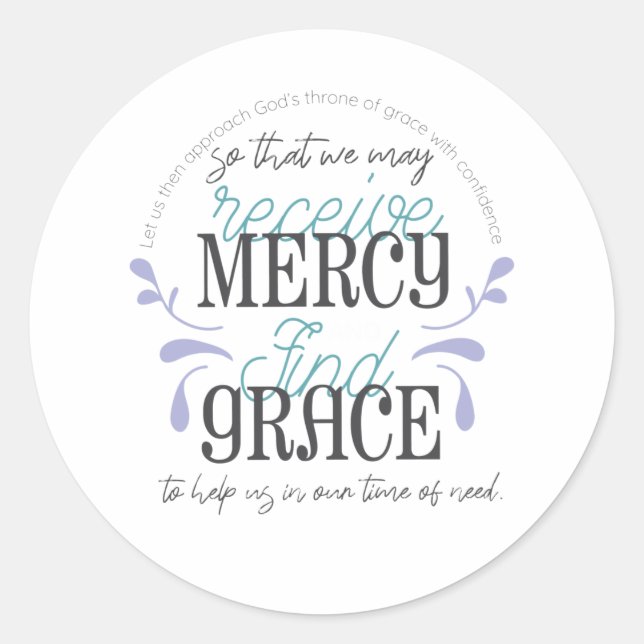 Hebrew 4:16 quotes classic round sticker (Front)