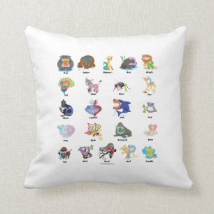 Hebrew Aleph Bet (Alphabet) Throw Pillow