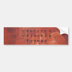 Hebrew Alphabet Bumper Sticker