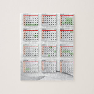 Hebrew English Calendar 2016-2017 Jigsaw Puzzle