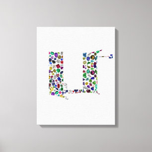 Hebrew Letter BET made with Gemstones Canvas Print