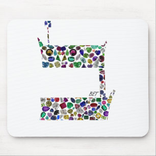 Hebrew Letter BET made with Gemstones Mouse Pad
