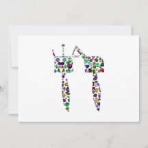 Hebrew Letter 'CHET' made with Diamonds and Gems