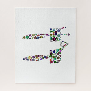 Hebrew Letter 'CHET' made with Diamonds and Gems Jigsaw Puzzle