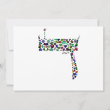Hebrew Letter DALET made with Gemstones