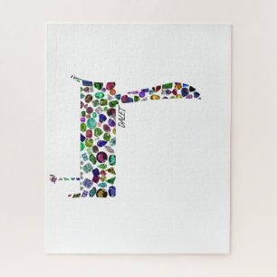 Hebrew Letter DALET made with Gemstones Jigsaw Puzzle