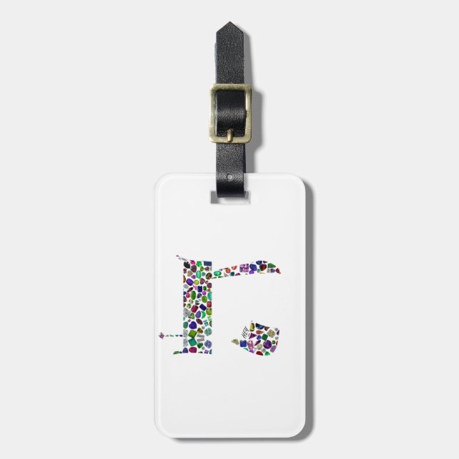 Hebrew Letter HEY Luggage Tag (Front Vertical)