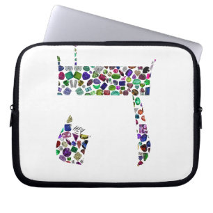 Hebrew Letter HEY made with Gemstones Laptop Sleeve