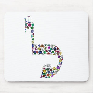 Hebrew Letter 'LAMED' made with Precious Stones Mouse Pad