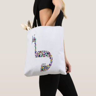 Hebrew Letter 'LAMED' made with Precious Stones Tote Bag