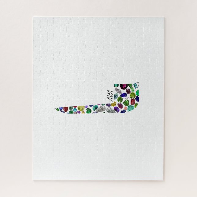 Hebrew Letter VAV made with Gemstones Jigsaw Puzzle (Vertical)