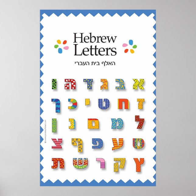 Hebrew Letters Poster (Front)