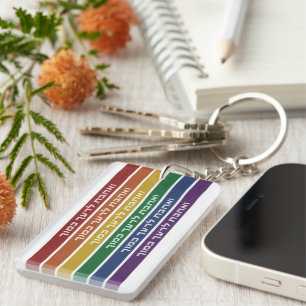 Hebrew 'Love Your Neighbour' Rainbow Jewish LGBTQ Key Ring