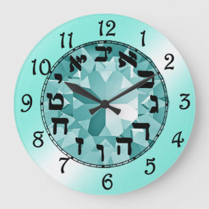 Hebrew Numbers  Large Clock