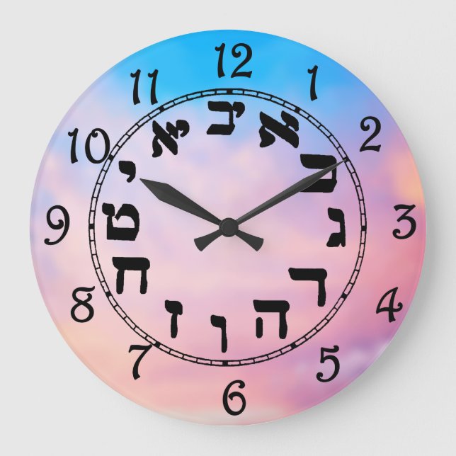Hebrew Numbers  Large Clock (Front)