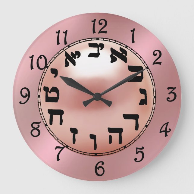 Hebrew Numbers  Large Clock (Front)