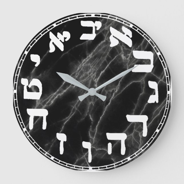 Hebrew Numbers   Round Clock (Front)