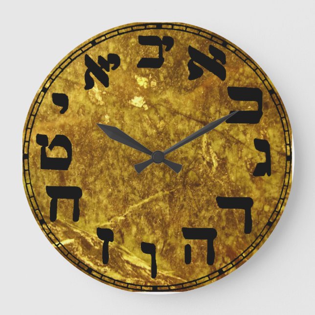 Hebrew Numbers   Round Clock (Front)