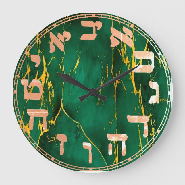 Hebrew Numbers   Round Clock (Front)