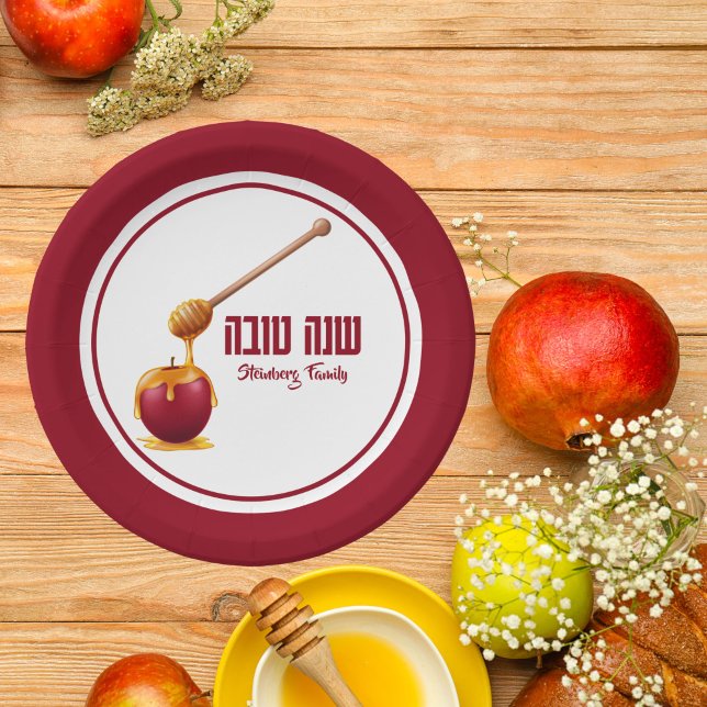 Hebrew Rosh Hashanah Paper Plate (Creator Uploaded)