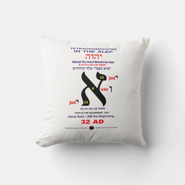 Hebrew Word Study - Alef Cushion (Front)