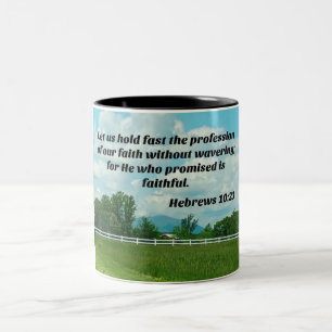 Hebrews 10:23 Let us hold fast the profession of Two-Tone Coffee Mug