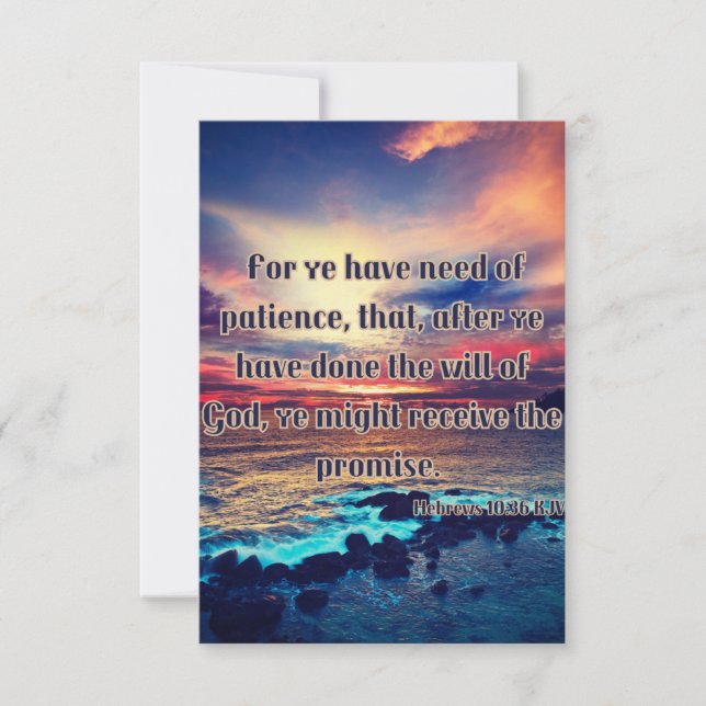 Hebrews 10:36 KJV Bible Verse Pic Greeting Card (Front)
