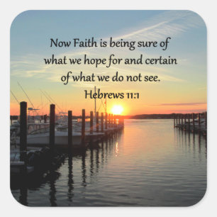 HEBREWS 11:11 SUNSET DESIGN SQUARE STICKER