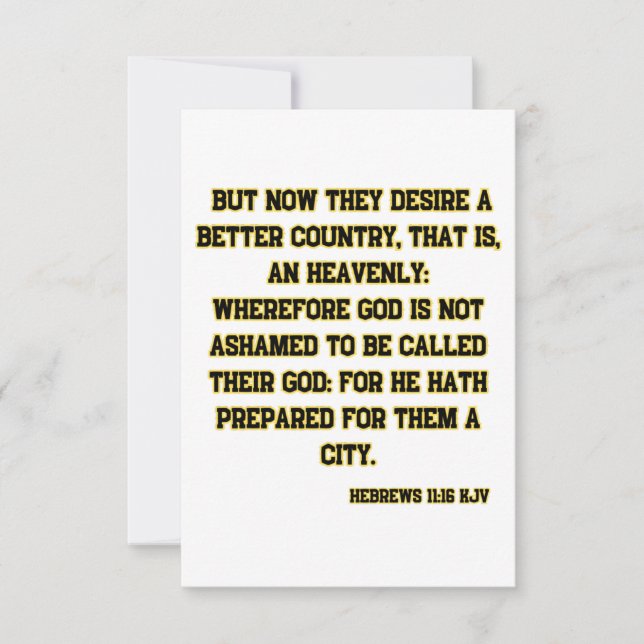 Hebrews 11:16 KJV Bible Scripture Greeting Card (Front)
