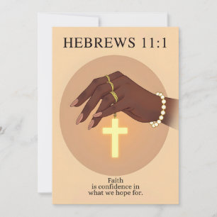 Hebrews 11:1 Faith Confidence Scripture Art Holiday Card