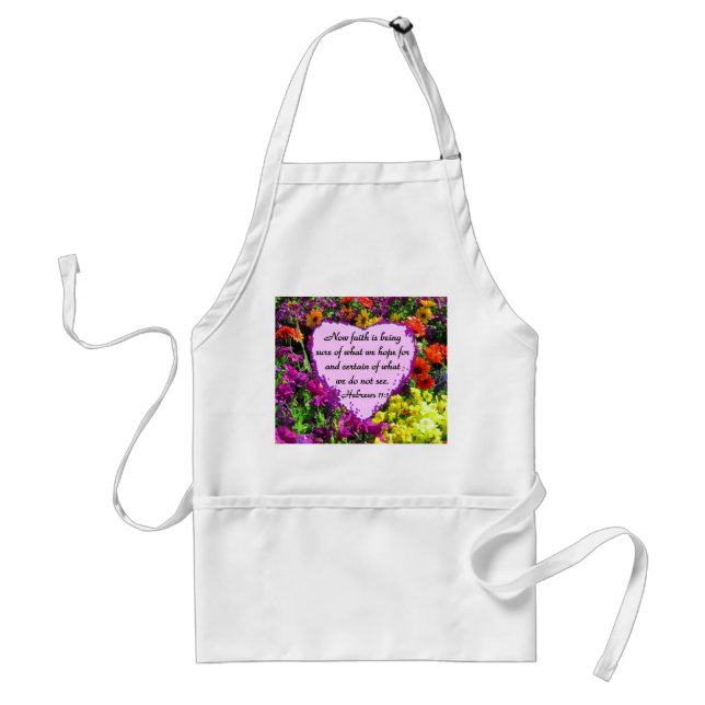 HEBREWS 11:1 FLORAL DESIGN STANDARD APRON (Front)